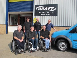 Draft Wheelchairs Team Outside Huntingdon Factory & Showroom